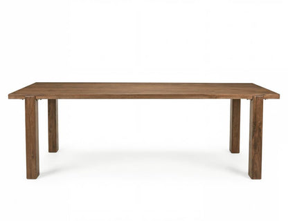Silver - Rectangular Dining Table - Brown