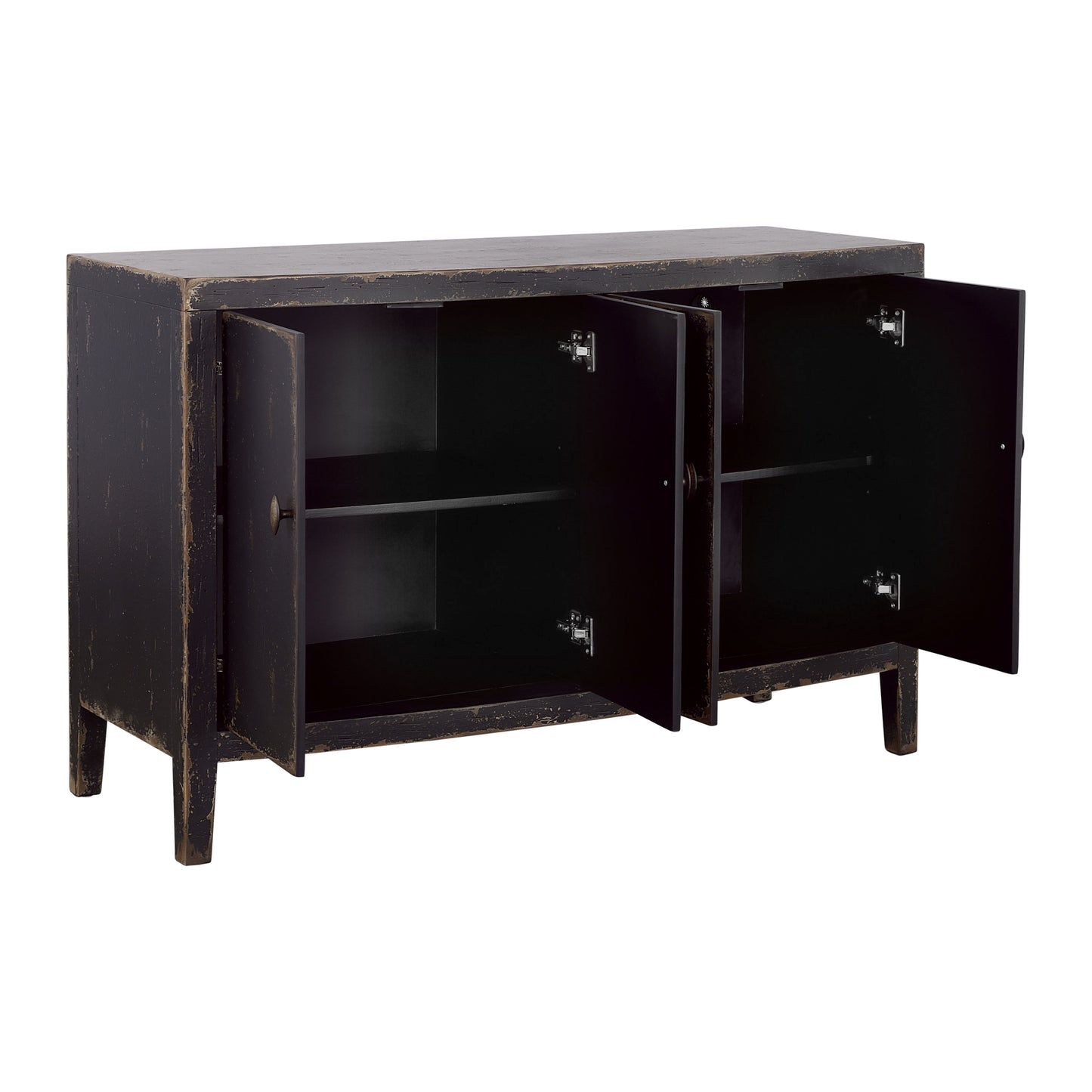 Gibson - Four Door Credenza - Coal / Brown