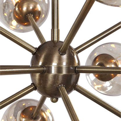 Chet - 12 Light Sputnik Chandelier - Light Brown