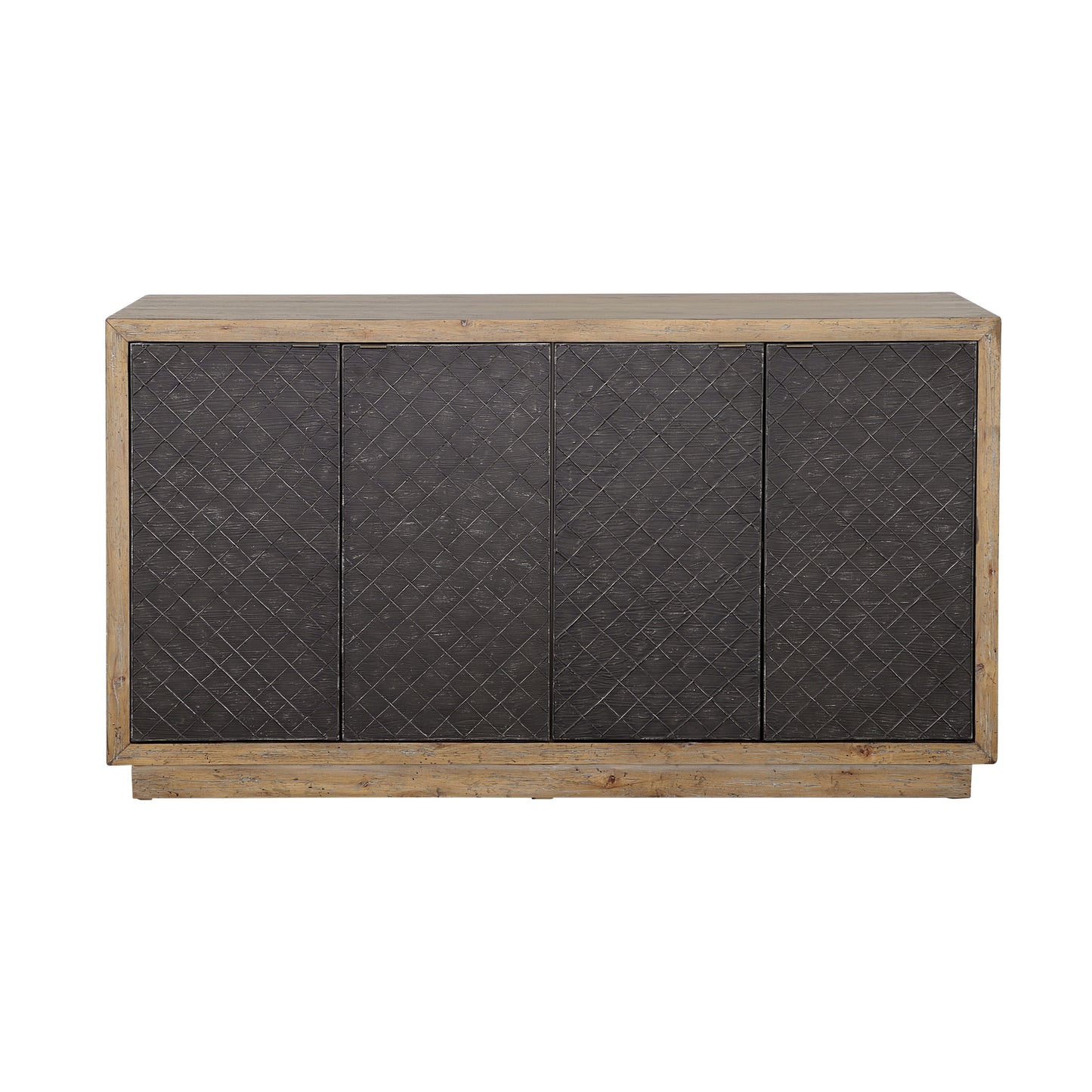 Tyler - Four Door Credenza - Natural / Black