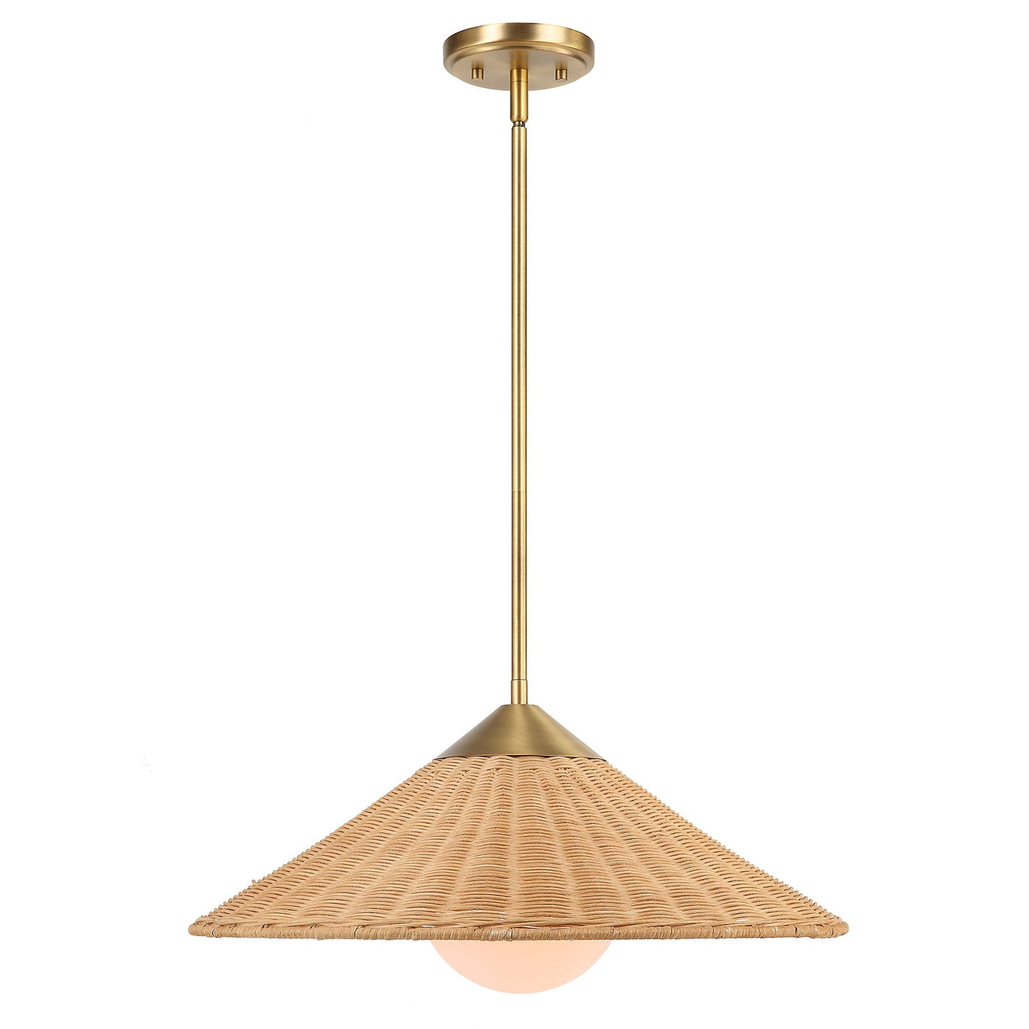 Phuvinh - 1 Light Rattan Shade Pendant - Beige