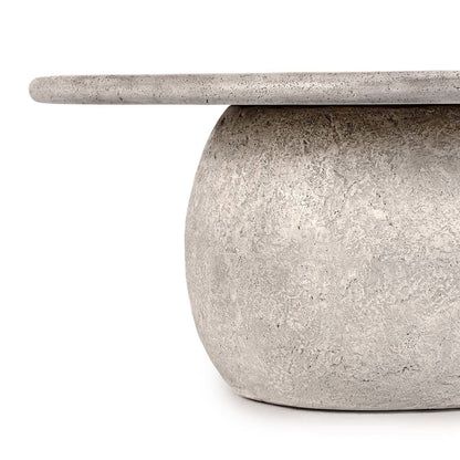 Britney - Outdoor Round Coffee Table - Light Gray