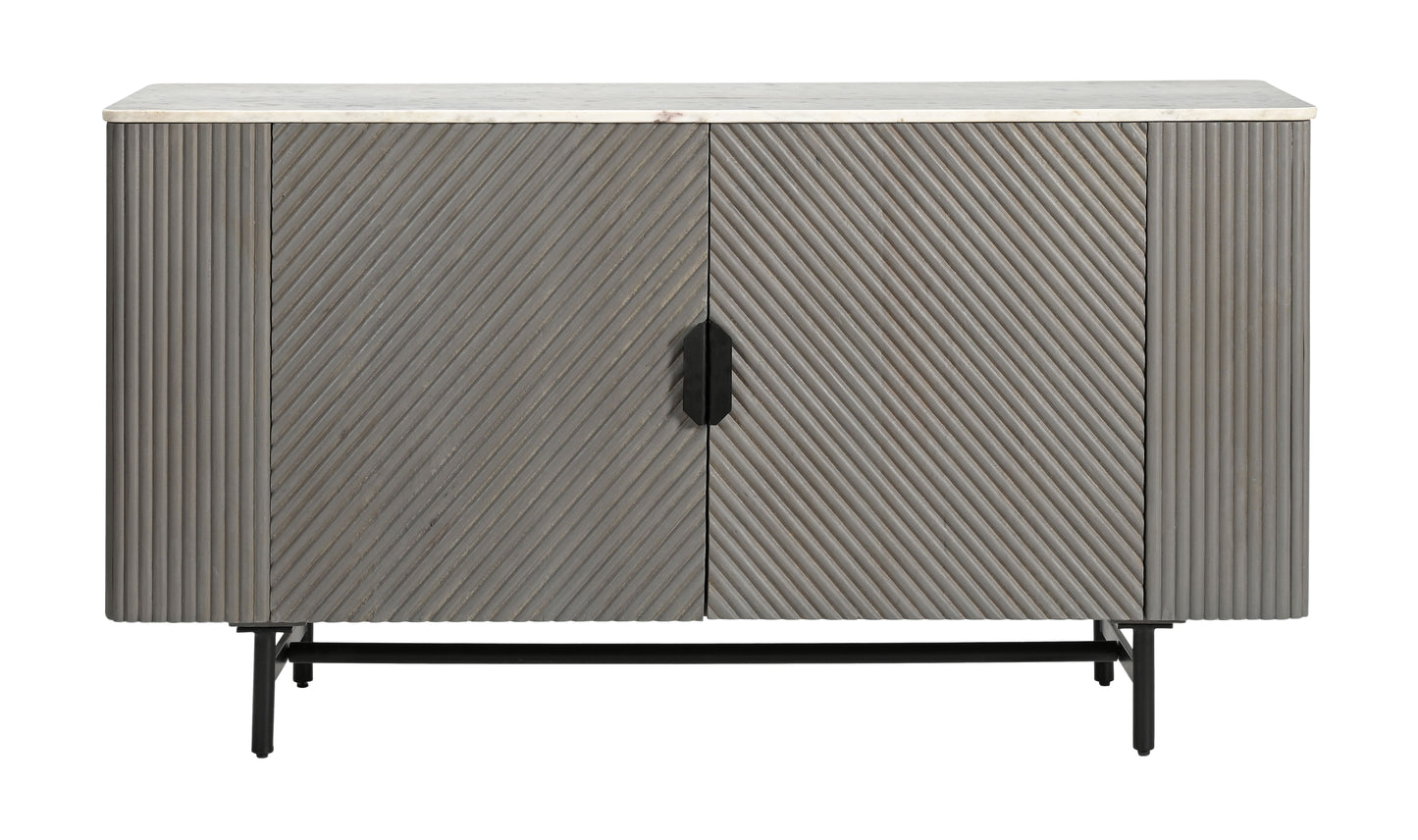 Nebulous - Two Door Credenza - Gray / White