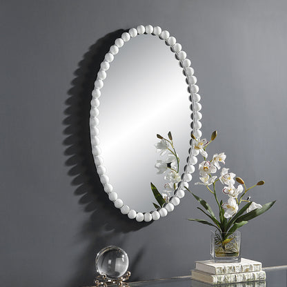 Serna - White Oval Mirror