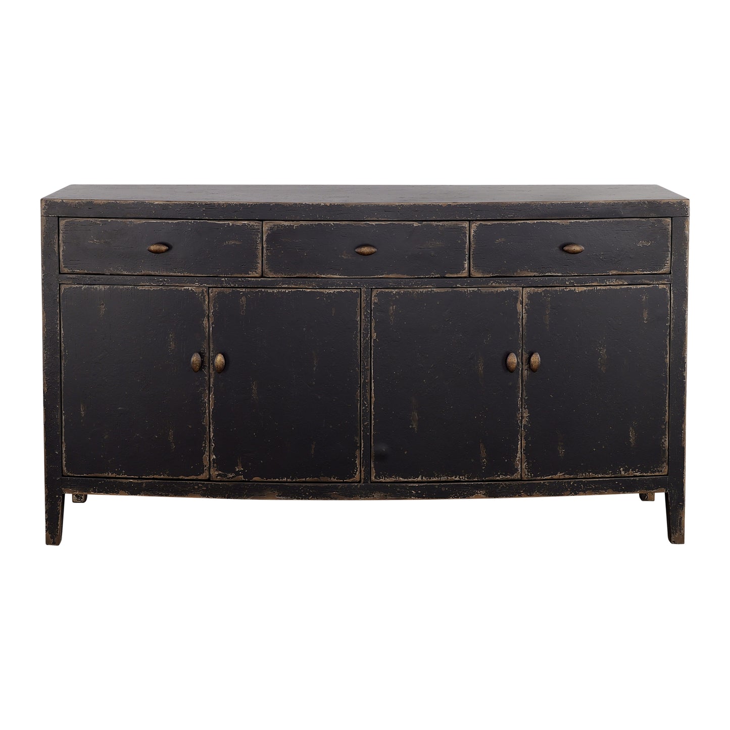 Gibson - Four Door Three Drawer Credenza - Coal / Brown