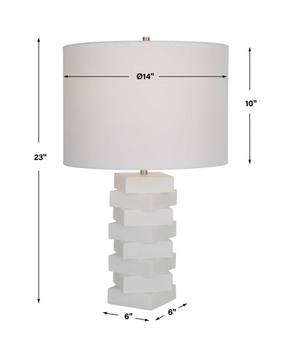 Ascent - White Geometric Table Lamp