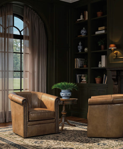 Home Accent - Round Pedestal Accent Table - Dark Brown