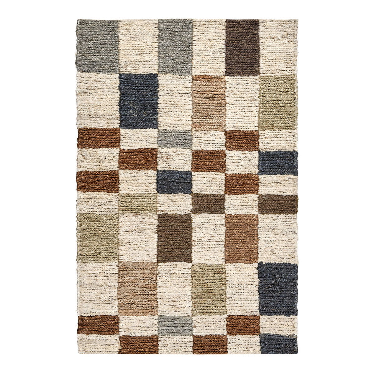 Soumak - 2' x 3' Jute Check Area Rug - Check Natural Multi