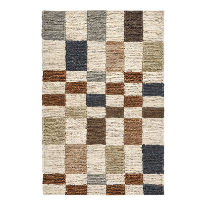 Soumak - 2' x 3' Jute Check Area Rug - Check Natural Multi