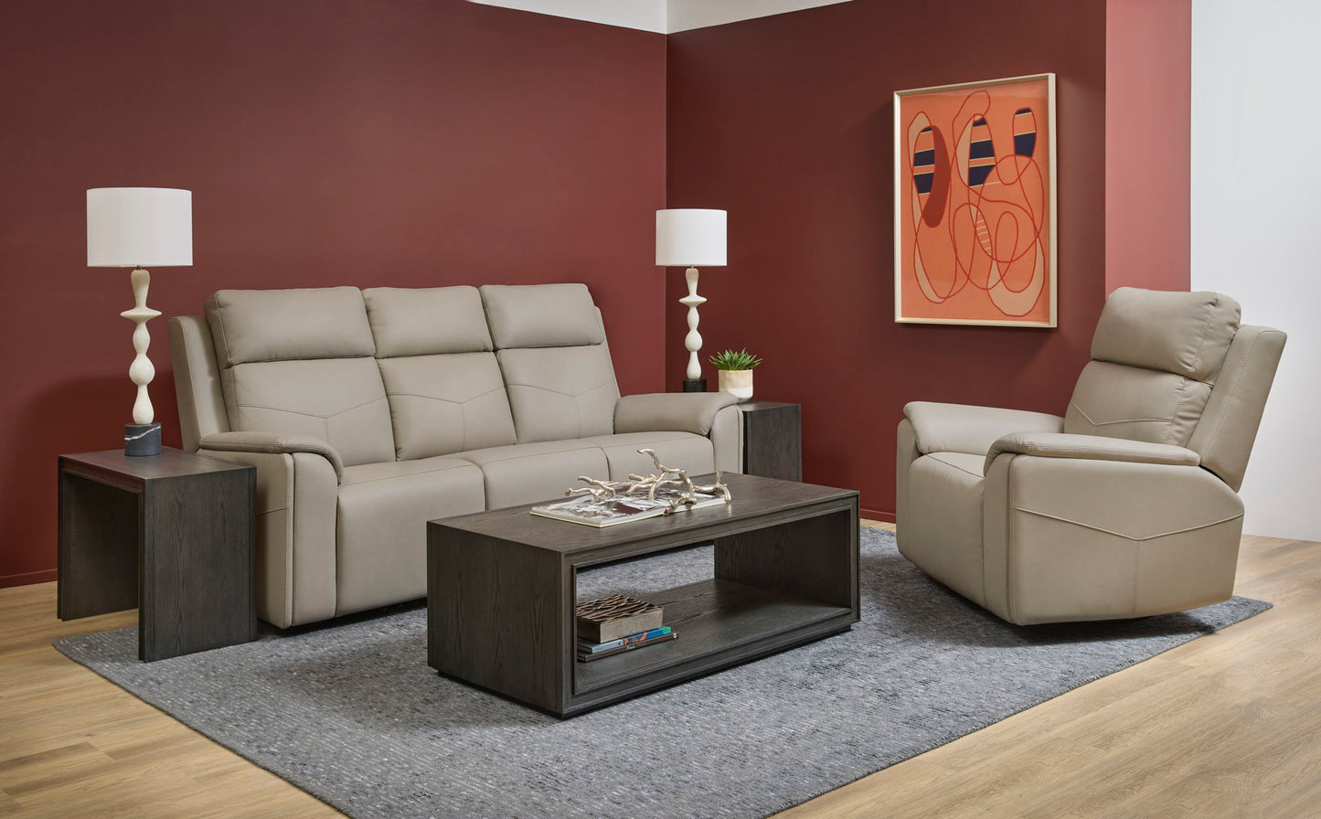 Vernon - Power Reclining Sofa With Console, Power Headrest, Lumbar, Heat & Massage