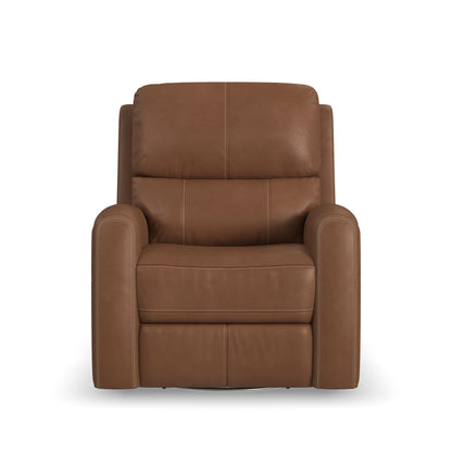 Linden - Power Swivel Gliding Recliner With Power Headrest, Lumbar, Heat & Massage