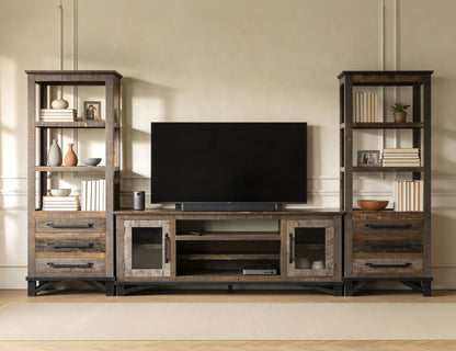 Loft - TV Stand / Wall Unit - Two Tone Gray / Brown