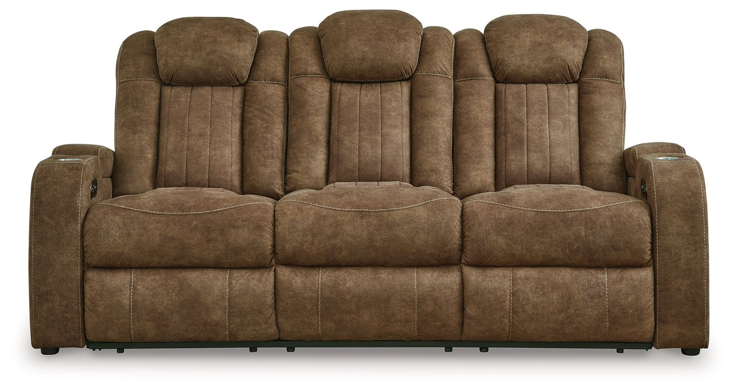 Wolfridge - Brindle - Power Reclining Sofa With Adj Headrest