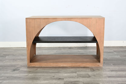Modern - Wood Sofa Table With Arched Open Shelf Design