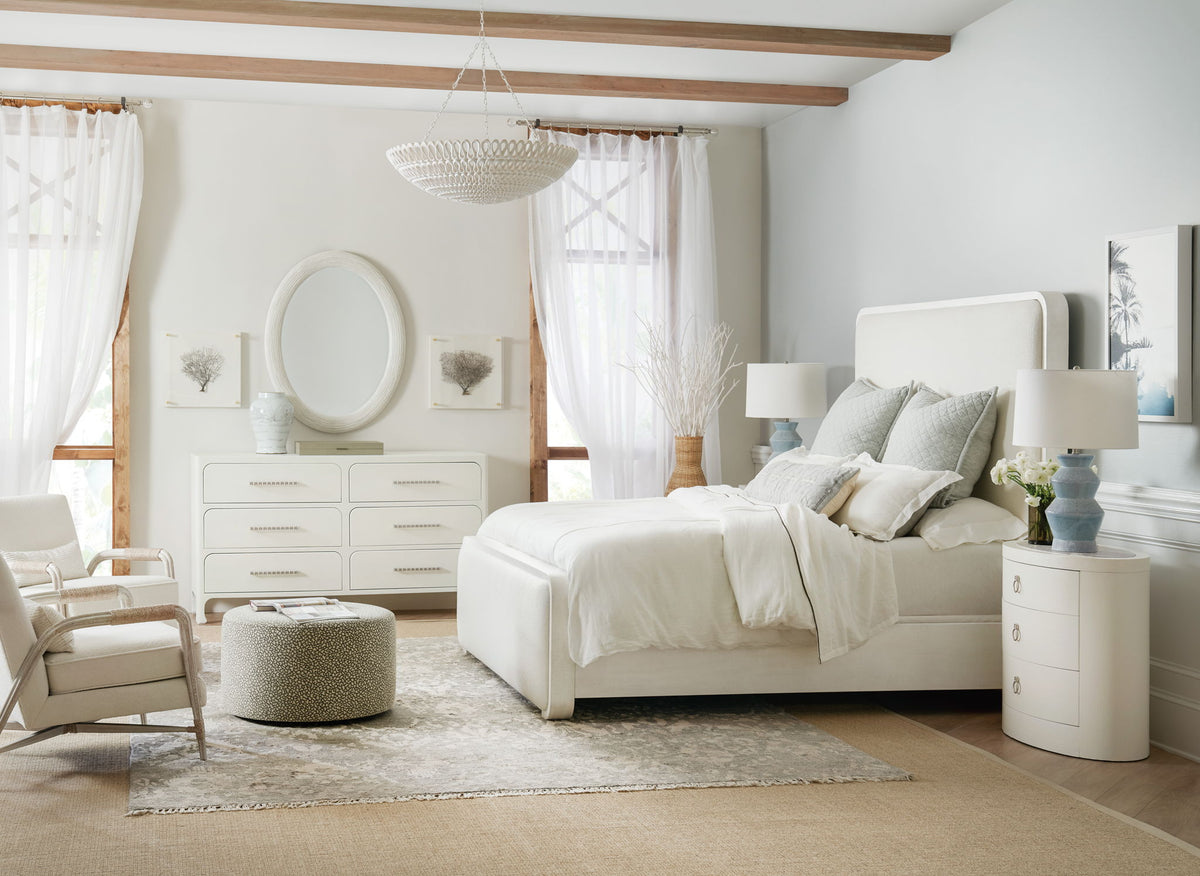 Serenity - Wavecrest Oval Nightstand - White