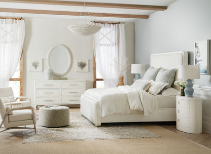 Serenity - Wavecrest Oval Nightstand - White