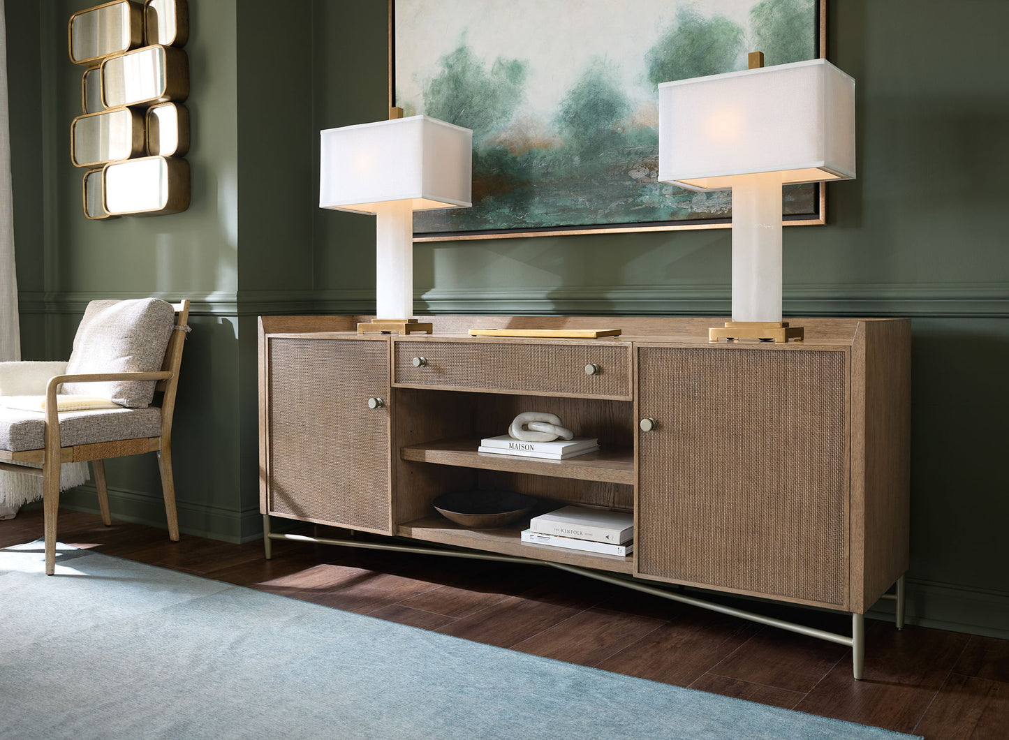 Sonnet - Sonnet Credenza - Dark Gray / Light Brown