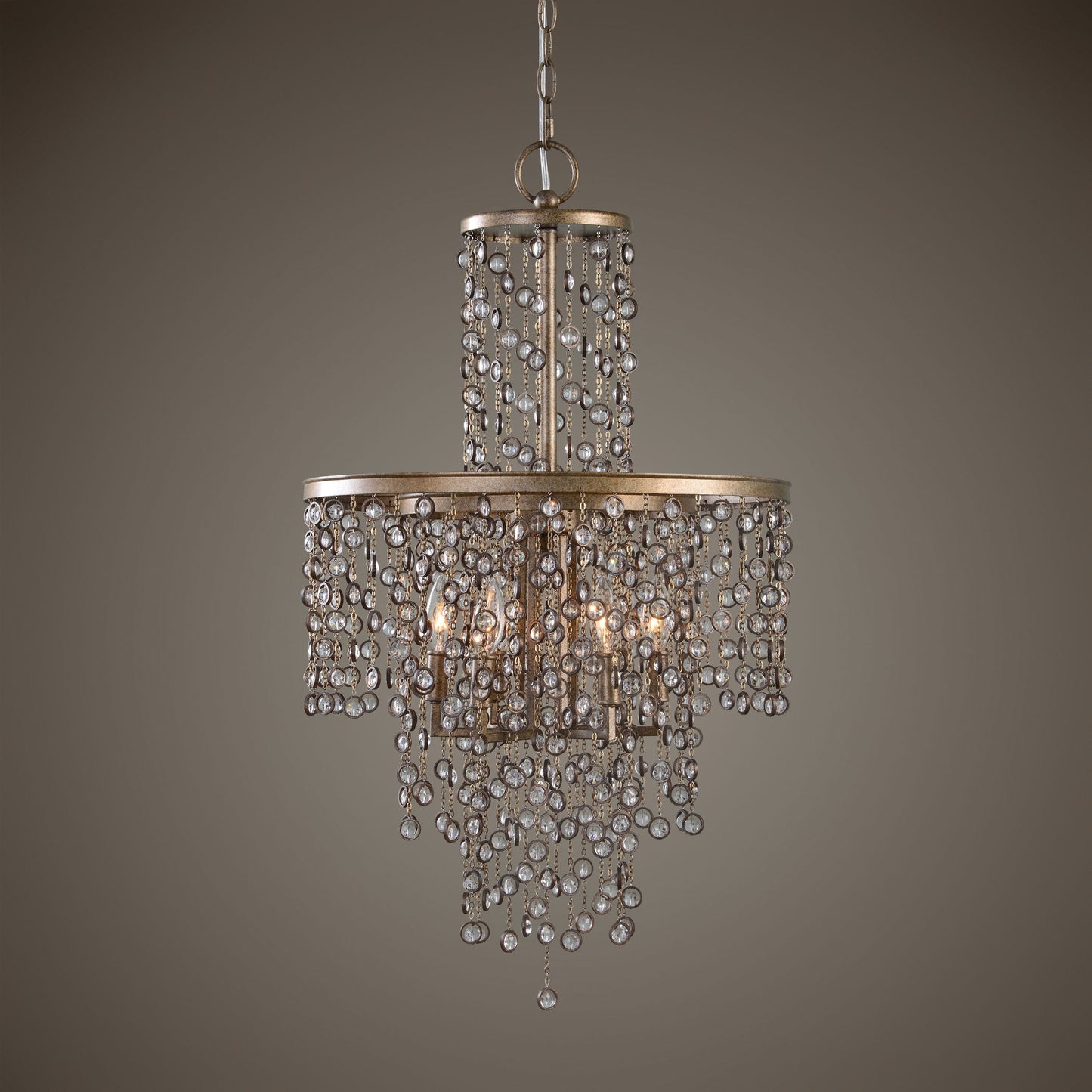 Valka - 6 Light Crystal Chandelier - Light Brown