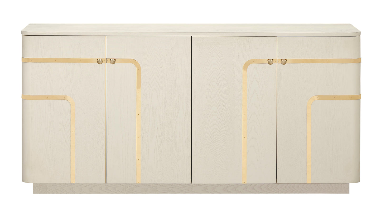 Chatsworth - Four Door Credenza - Cream / Gold