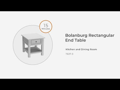 Bolanburg - Rectangular End Table - White / Brown / Beige